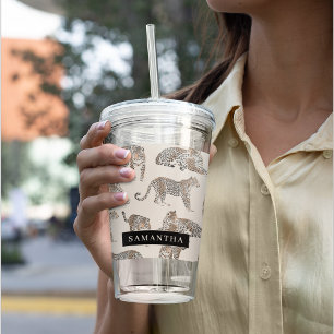Jungle Leopard Wild Animal Pattern Acrylic Tumbler