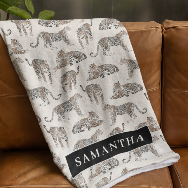 Jungle Leopard Wild Animal Pattern   Fleece Blanket (Creator Uploaded)
