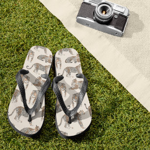 Jungle Leopard Wild Animal Pattern Flip Flops