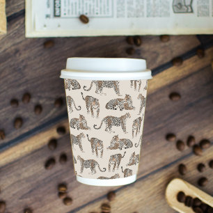 Jungle Leopard Wild Animal Pattern Paper Cups