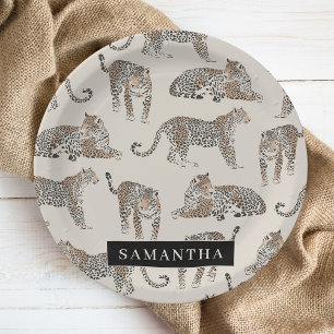 Jungle Leopard Wild Animal Pattern   Paper Plate