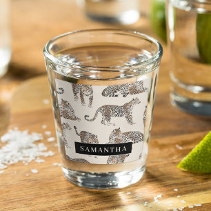 Jungle Leopard Wild Animal Pattern   Shot Glass