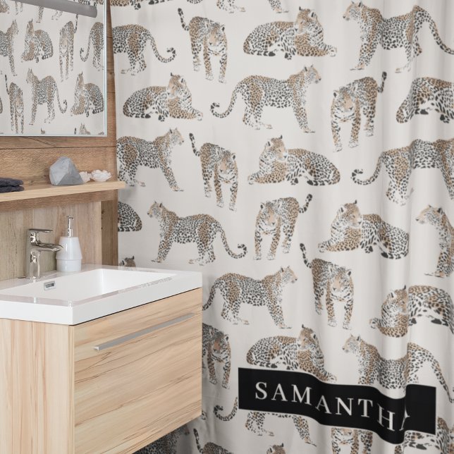Jungle Leopard Wild Animal Pattern   Shower Curtain (Creator Uploaded)