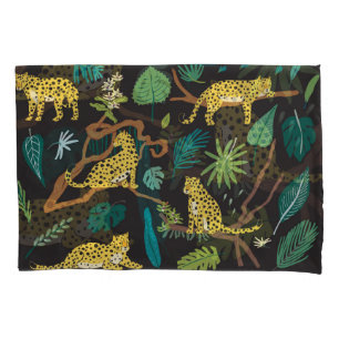 Jungle Leopards: Vintage Wildlife Illustrations Pillowcase