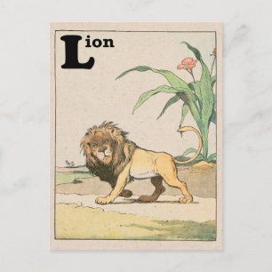Jungle Lion Alphabet Animal Postcard
