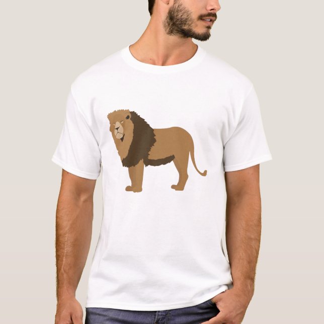 Jungle Lion Animal Illustration T-Shirt (Front)