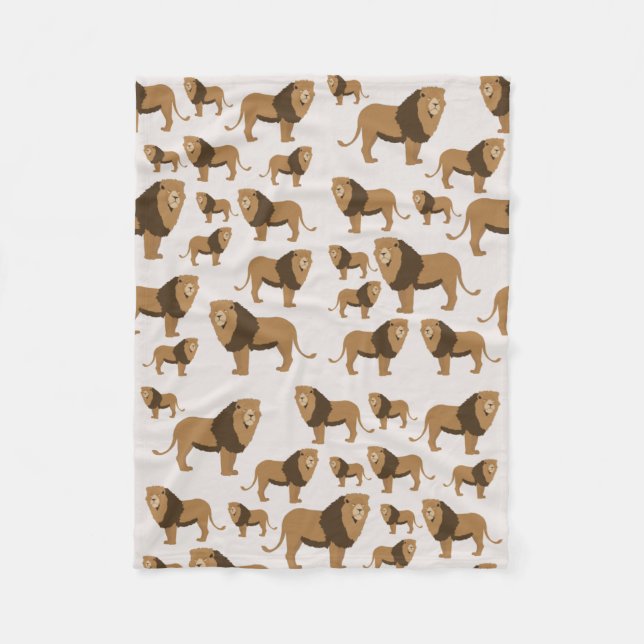 Jungle Lion Animal Pattern  Fleece Blanket (Front)