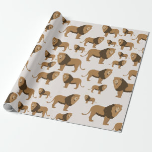Jungle Lion Animal Pattern Wrapping Paper