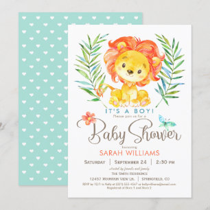 Jungle Lion Baby Shower, Boy or Girl Invitation