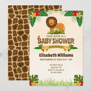 Jungle Lion Baby Shower Invitation