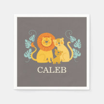 Jungle Lion Baby Shower Napkin