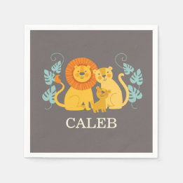 Jungle Lion Baby Shower Napkin