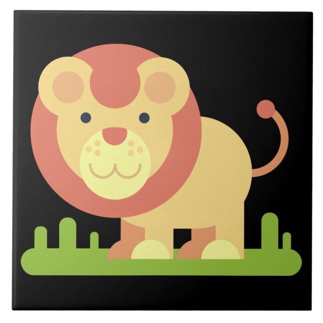 jungle lion ceramic tile  (Front)