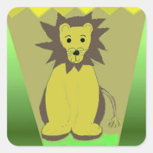 Jungle Lion Square Sticker