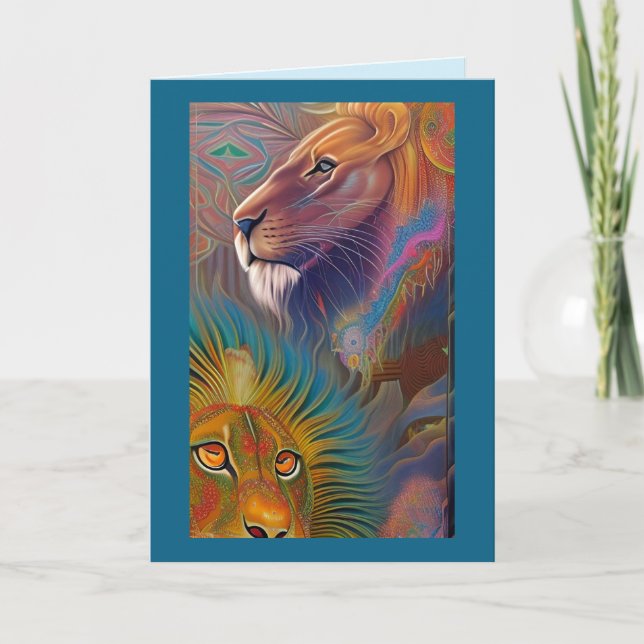 jungle lions greeting card (Front)