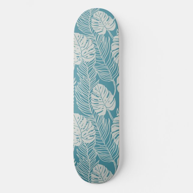 Jungle luxe - monstera and palm skateboard (Front)