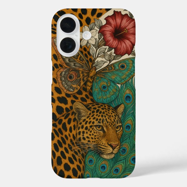 Jungle Majesty: Leopard & Nature Collage Case-Mate iPhone Case (Back)