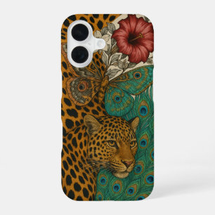 Jungle Majesty: Leopard & Nature Collage iPhone 16 Case
