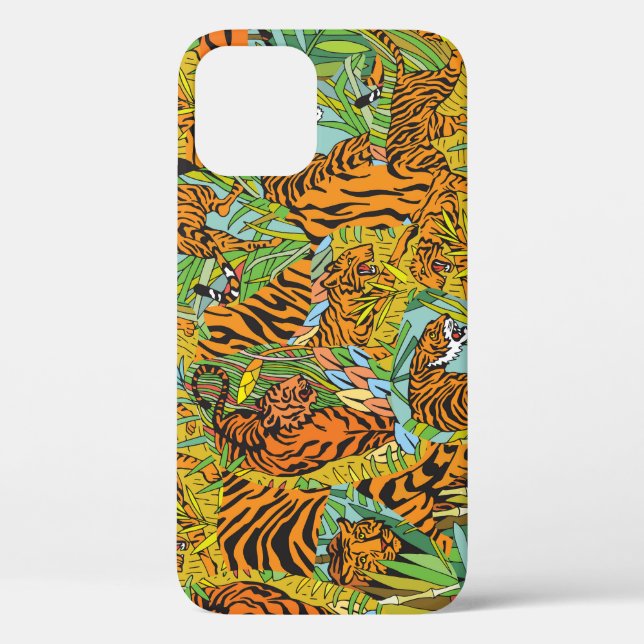 Jungle Majesty: Tigers Amidst Greenery Case-Mate iPhone Case (Back)