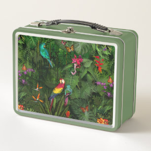 Jungle 🌺🌴🦜 metal lunch box