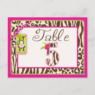 Jungle Monkey and Animal Prints Table Card 5