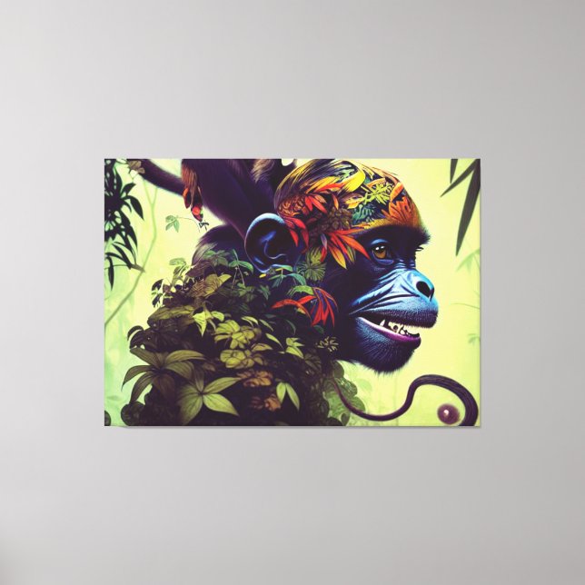Jungle Monkey Canvas Print (Front)