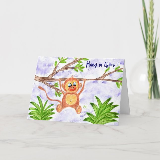 Jungle monkey encouragement card (Front)
