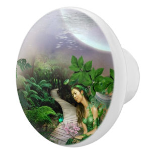 Jungle Moon Ceramic Knob