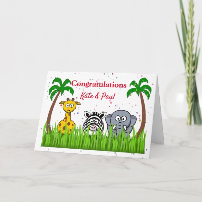 Jungle New Baby Congratulations Card (Front)