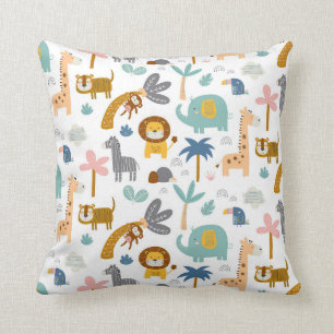 Jungle Nursery Animals Kids Babys Cute Girls Boys Cushion