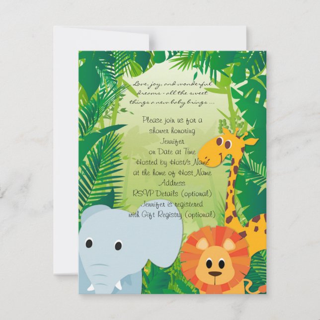 Jungle Nursery Baby Shower Invitation (Front)
