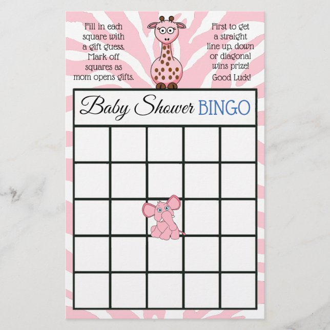 Jungle or Zoo Animal themed baby shower games Flyer (Front)