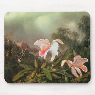 Jungle orchids and hummingbirds, 1872 mouse mat