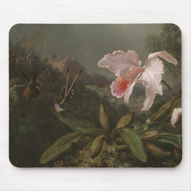 Jungle Orchids and Hummingbirds Mouse Mat (Front)