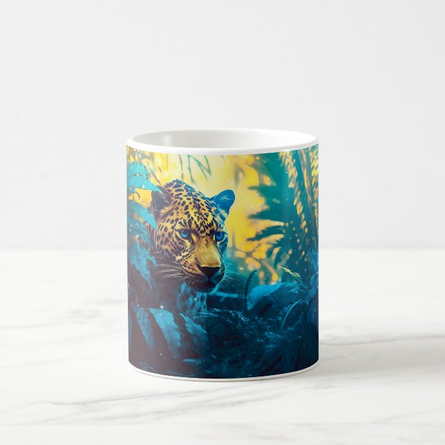 Jungle Painting of a Leopard Coffee Mug (Center)