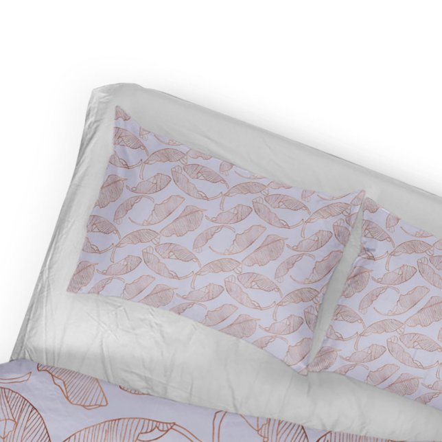 Jungle palm rose gold leaves pattern pillow case (Creator Uploaded)