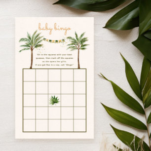 Jungle Palm Tree Baby Bingo Game Baby Shower