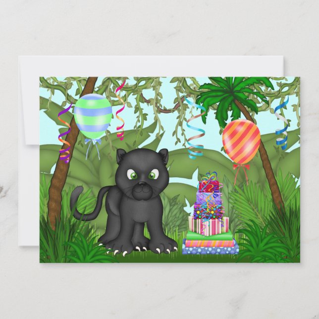 Jungle Panther Birthday Party Invitation (Front)