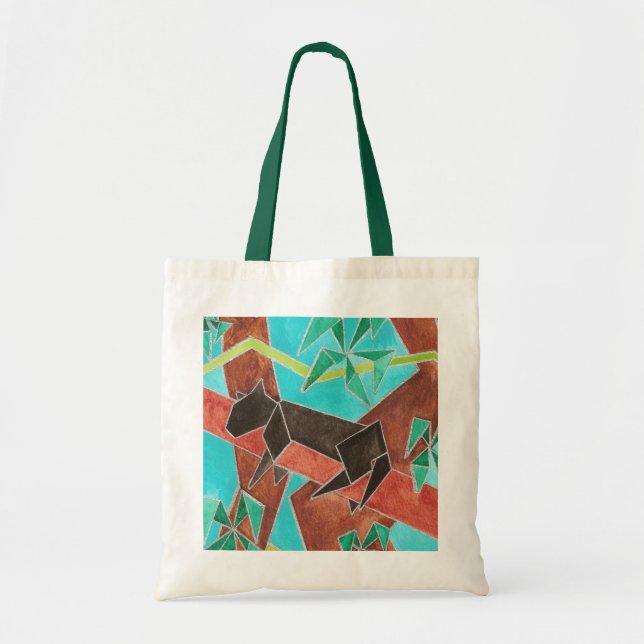 Jungle Panther Original Abstract Art Tote Bag (Front)