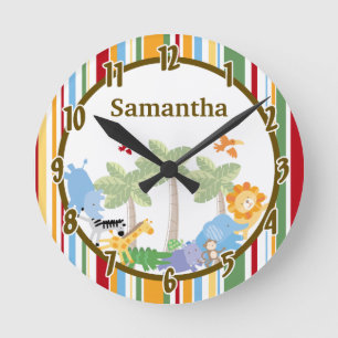 Jungle Parade Safari Zoo Animal Personalised Clock
