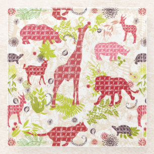 Jungle paradise glass coaster