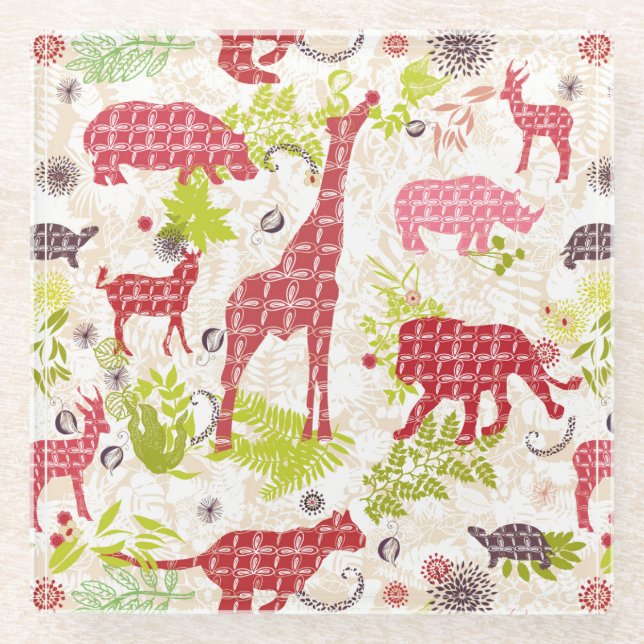 Jungle paradise glass coaster (Front)