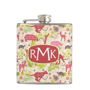 Jungle paradise Monogram Hip Flask