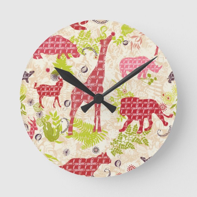 Jungle paradise round clock (Front)