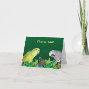 Jungle Parrot thank you note cards