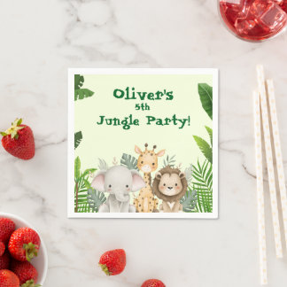 Jungle Party Custom Paper Napkins