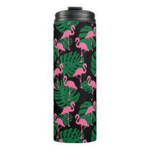 Jungle Pattern Flamingos Thermal Tumbler