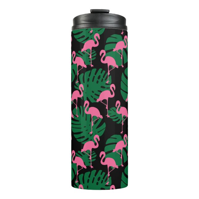 Jungle Pattern Flamingos Thermal Tumbler (Front)