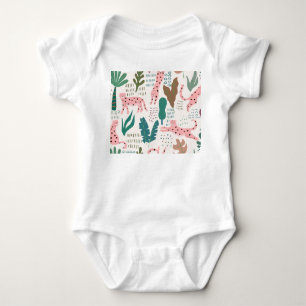 Jungle pattern, leopard print, vintage. baby bodysuit