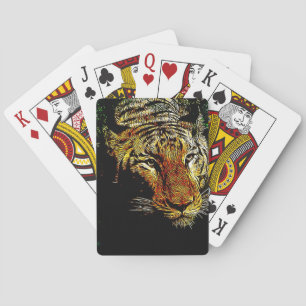 jungle predator wildlife safari animal wild tiger playing cards